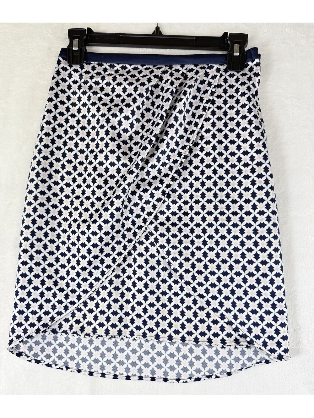 HM Skirt Size 4 Womens Faux Wrap Short Blue H&M H And M